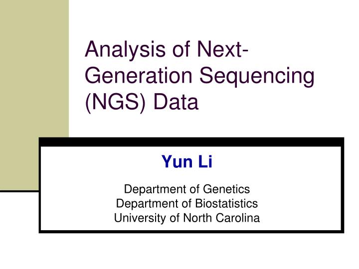analysis of next generation sequencing ngs data