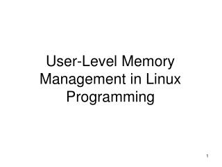 User-Level Memory Management in Linux Programming