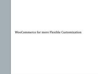 WooCommerce for more Flexible Customization