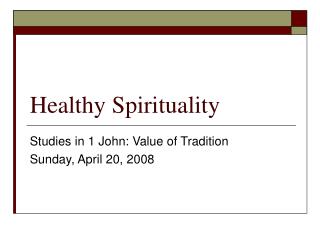 Healthy Spirituality