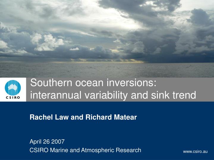 southern ocean inversions interannual variability and sink trend