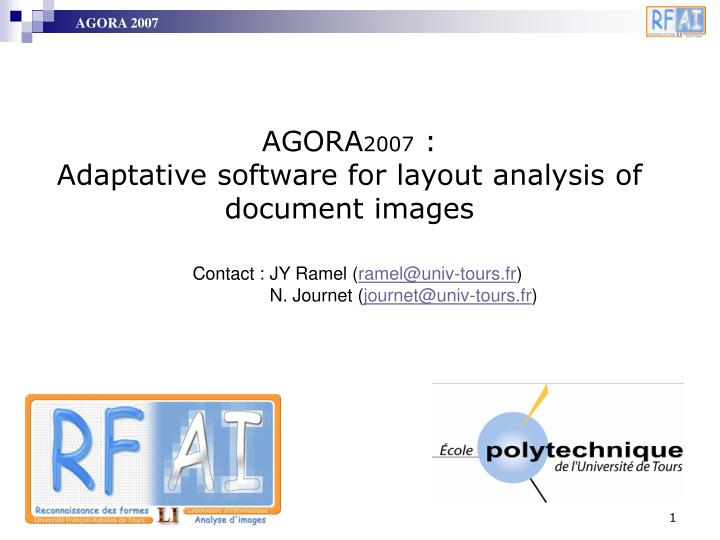 agora 2007 adaptative software for layout analysis of document images
