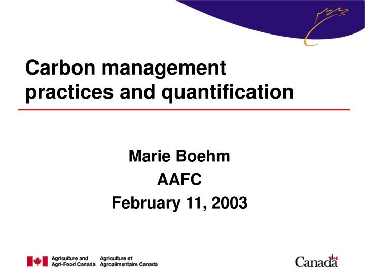 carbon management practices and quantification