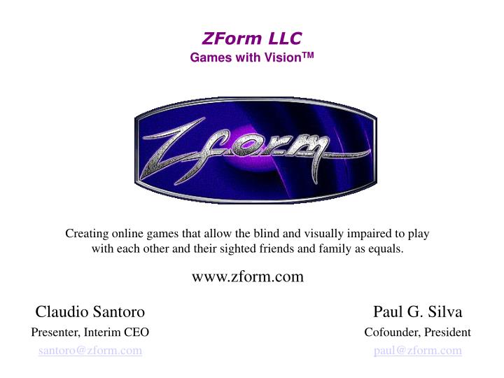 zform llc games with vision tm