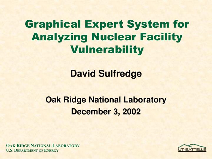 graphical expert system for analyzing nuclear facility vulnerability