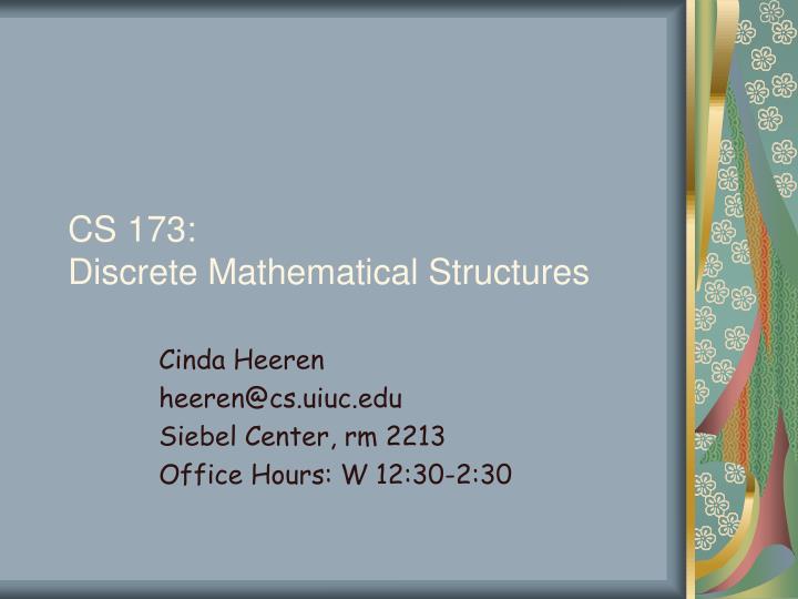 cs 173 discrete mathematical structures