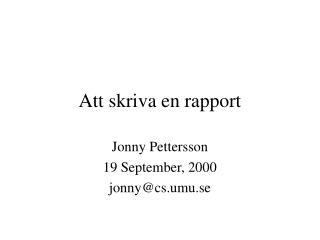 att skriva en rapport