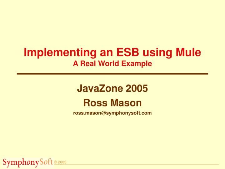 implementing an esb using mule a real world example