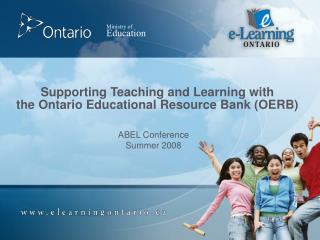 Supporting Teaching and Learning with the Ontario Educational Resource Bank (OERB)