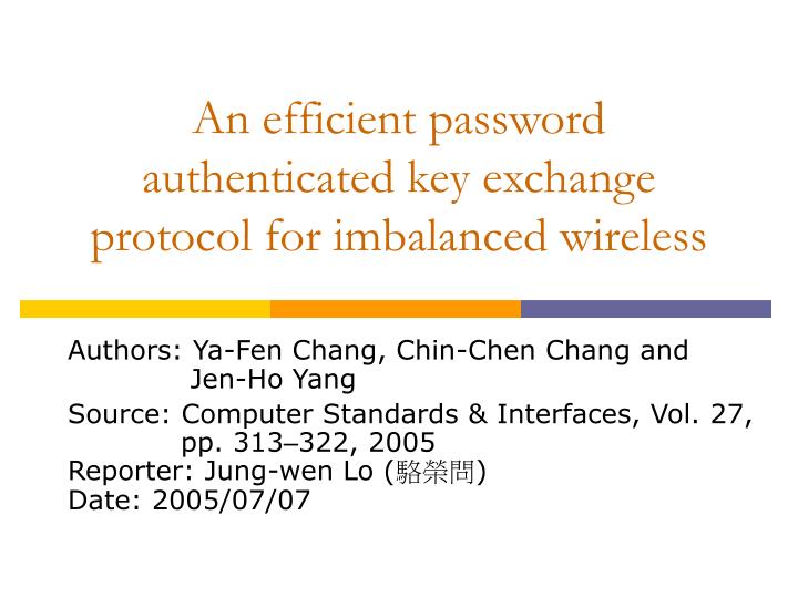 an efficient password authenticated key exchange protocol for imbalanced wireless