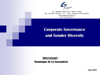 Corporate Governance and Gender Diversity