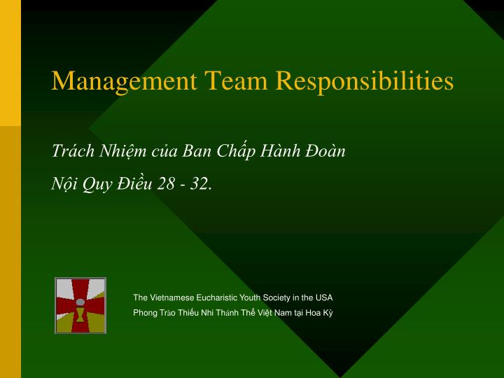 management team responsibilities