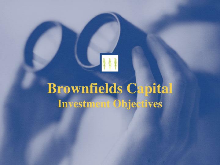 brownfields capital investment objectives
