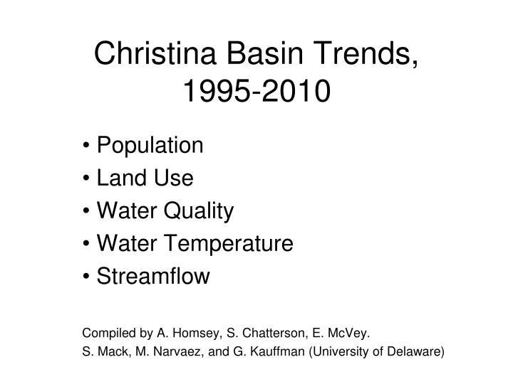 christina basin trends 1995 2010