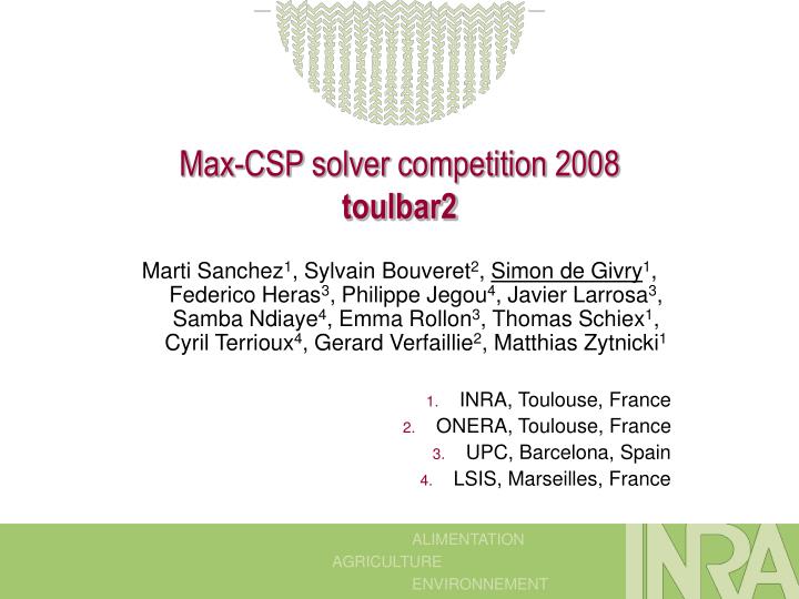 max csp solver competition 2008 toulbar2