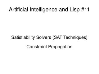 Artificial Intelligence and Lisp #11