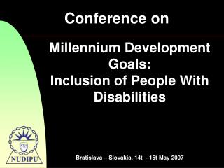 Millennium Development Goals: Inclusion of People With Disabilities