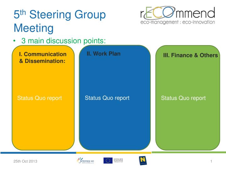 5 th steering group meeting