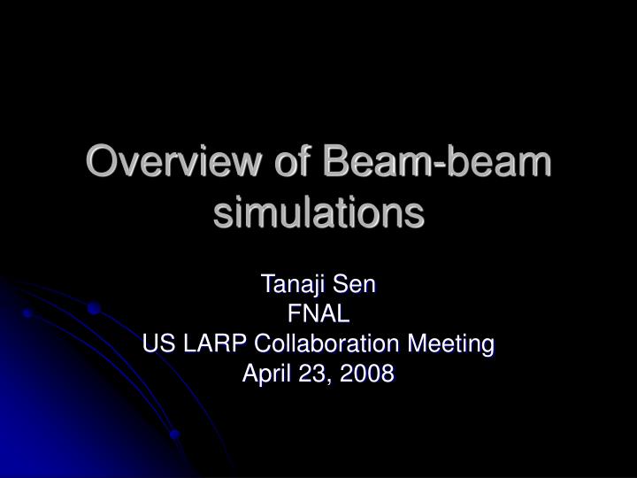overview of beam beam simulations
