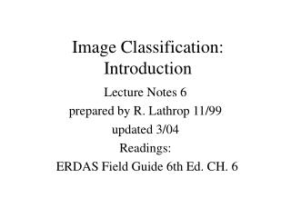 Image Classification: Introduction