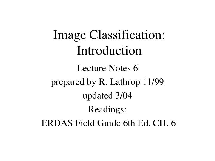 image classification introduction