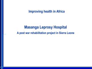 Improving health in Africa