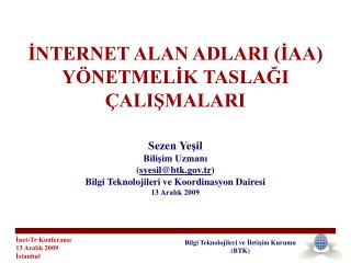 nternet alan adlari aa y netmel k tasla i ali malari
