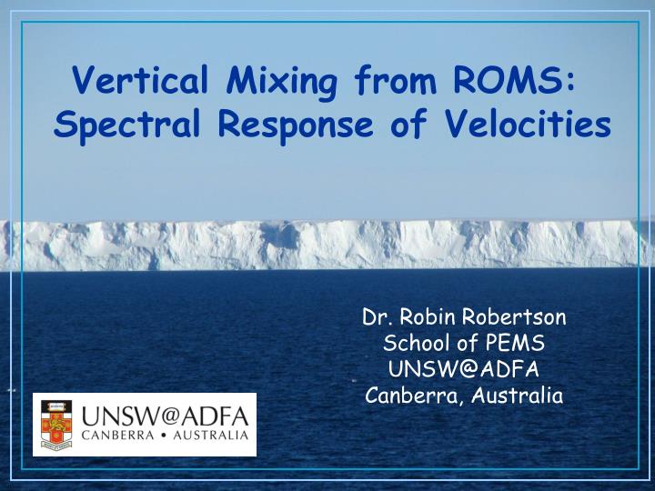 vertical mixing from roms spectral response of velocities