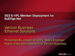 SES E-VPL Member Deployment for NJEDge.Net