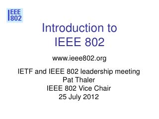 Introduction to IEEE 802