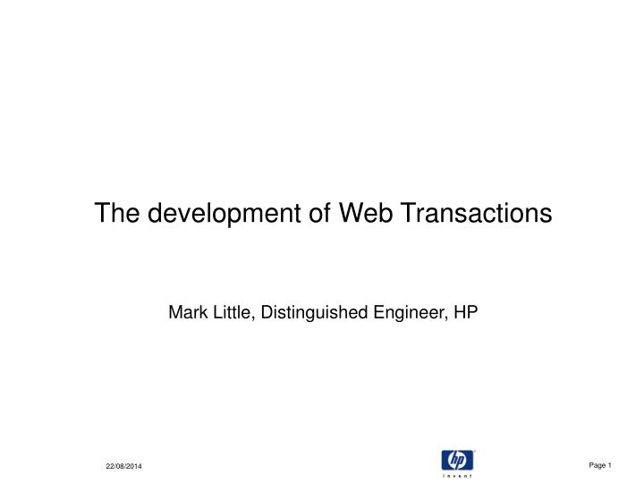 the development of web transactions