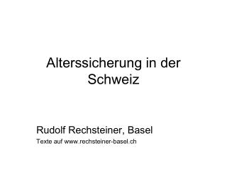 alterssicherung in der schweiz