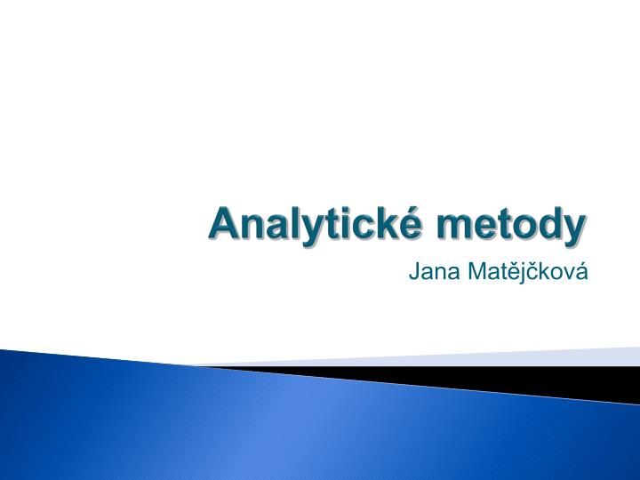 analytick metody