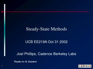 Steady-State Methods