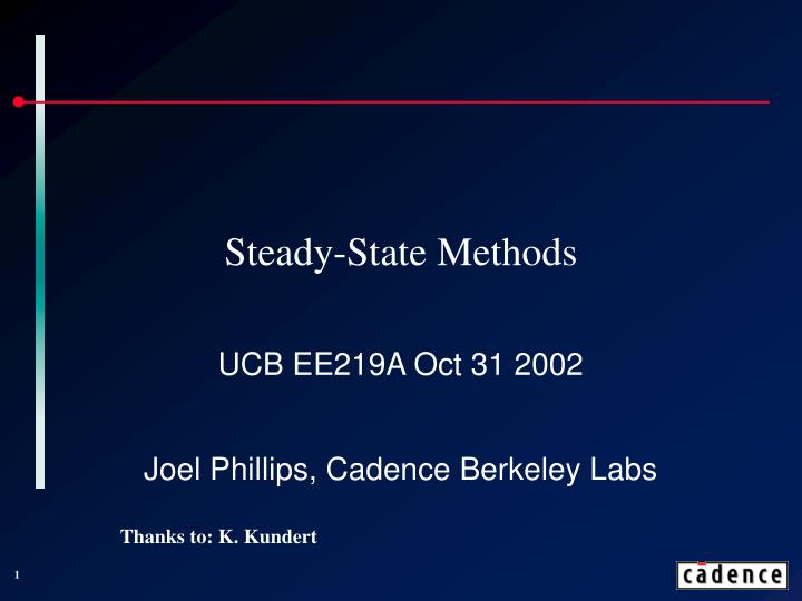 steady state methods