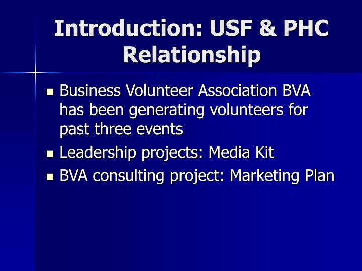 introduction usf phc relationship