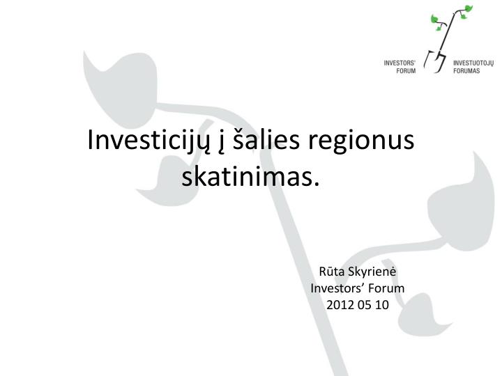 investicij alies regionus skatinimas