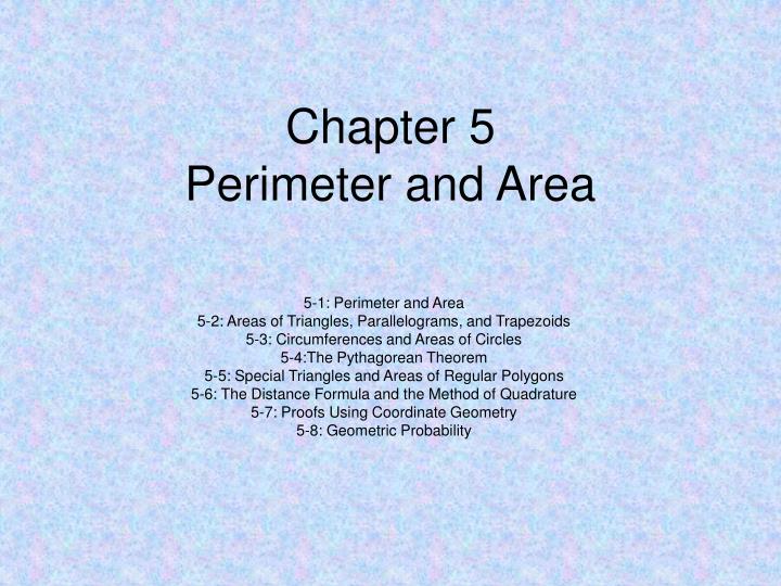 chapter 5 perimeter and area