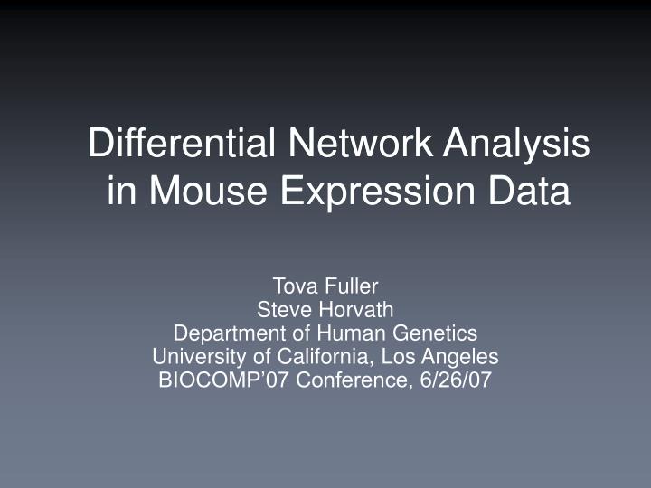 differential network analysis in mouse expression data