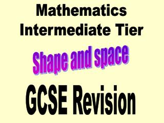 Mathematics Intermediate Tier