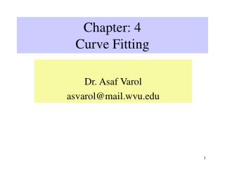 Chapter: 4 Curve Fitting