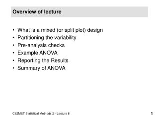 Overview of lecture