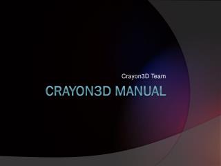 Crayon3D Manual