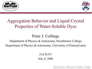 Aggregation Behavior and Liquid Crystal Properties of Water-Soluble Dyes