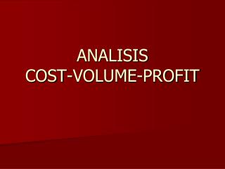 analisis cost volume profit