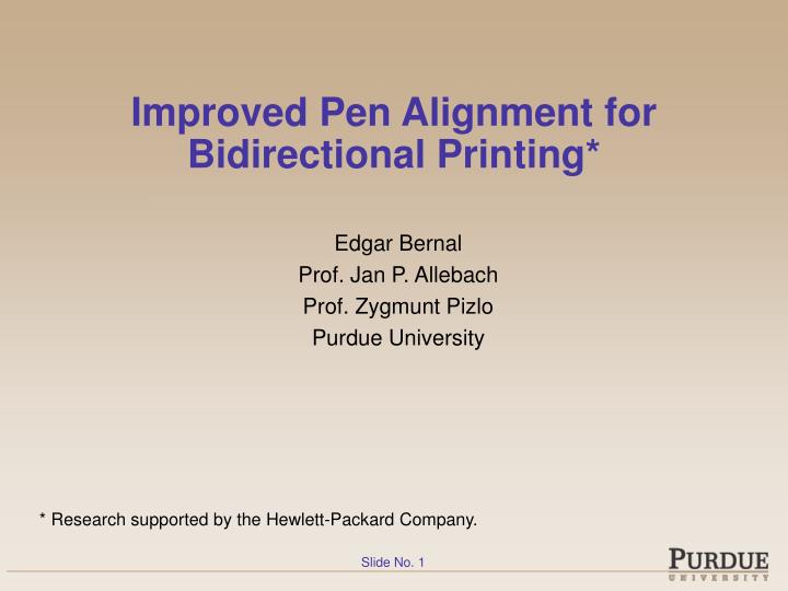 improved pen alignment for bidirectional printing