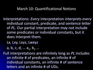 March 10: Quantificational Notions