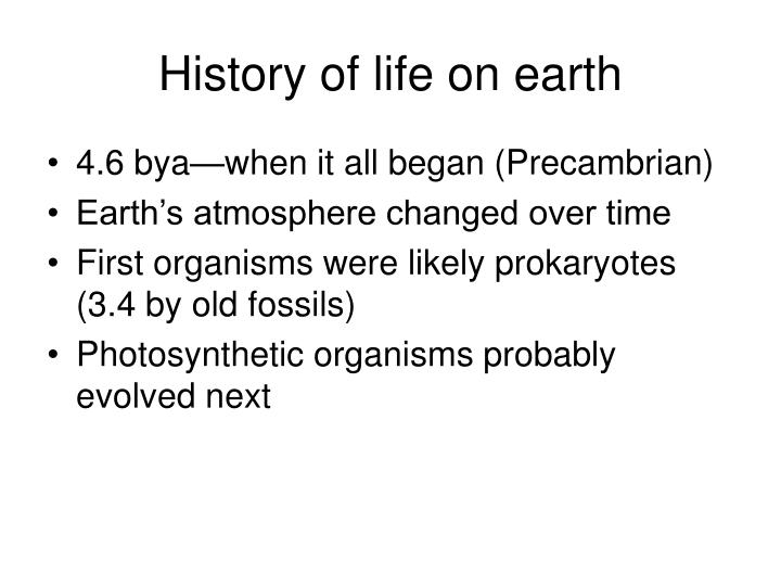 history of life on earth