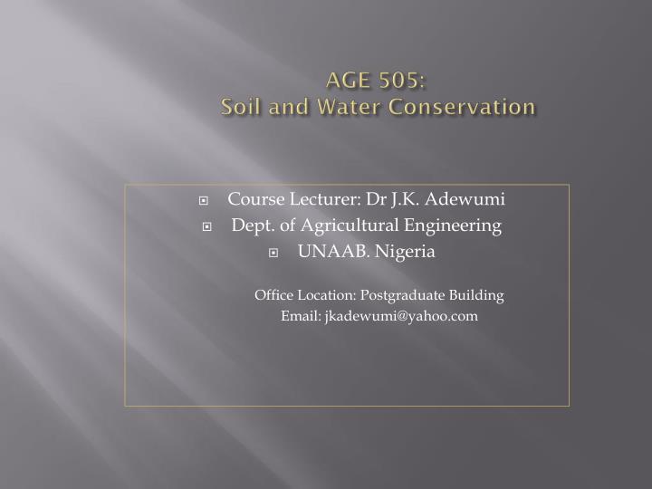 age 505 soil and water conservation