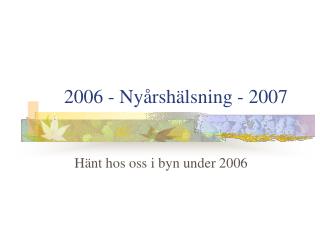 2006 ny rsh lsning 2007